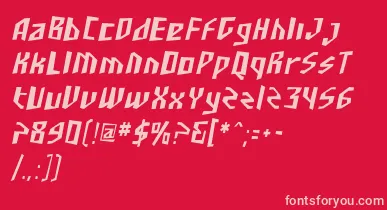 SfjunkculturecondensedObli font – Pink Fonts On Red Background