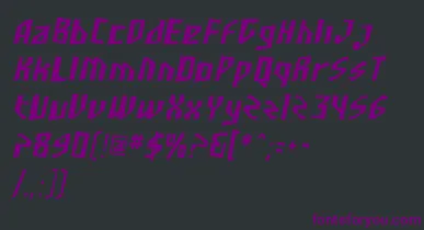 SfjunkculturecondensedObli font – Purple Fonts On Black Background