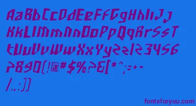 SfjunkculturecondensedObli font – Purple Fonts On Blue Background