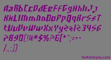 SfjunkculturecondensedObli font – Purple Fonts On Gray Background