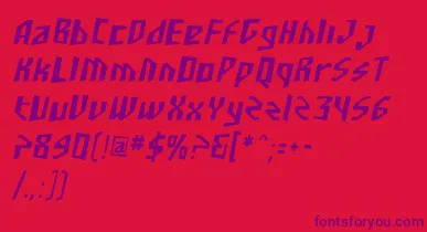 SfjunkculturecondensedObli font – Purple Fonts On Red Background