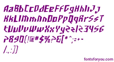 SfjunkculturecondensedObli font – Purple Fonts On White Background