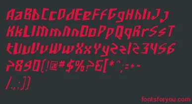SfjunkculturecondensedObli font – Red Fonts On Black Background