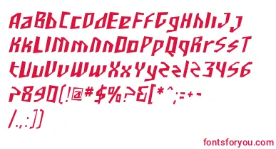 SfjunkculturecondensedObli font – Red Fonts