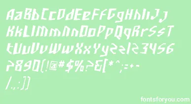 SfjunkculturecondensedObli font – White Fonts On Green Background