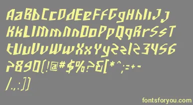 SfjunkculturecondensedObli font – Yellow Fonts On Gray Background