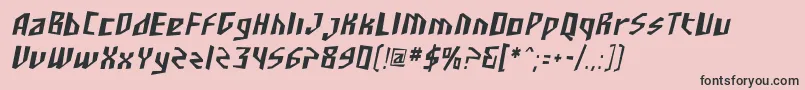 フォントSfjunkculturecondensedObli – ピンクの背景に黒い文字