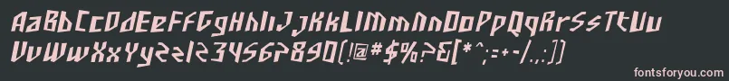 Шрифт SfjunkculturecondensedObli – розовые шрифты на чёрном фоне