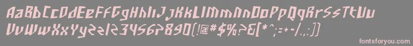 Шрифт SfjunkculturecondensedObli – розовые шрифты на сером фоне
