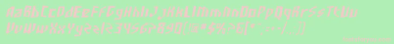 SfjunkculturecondensedObli-fontti – vaaleanpunaiset fontit vihreällä taustalla