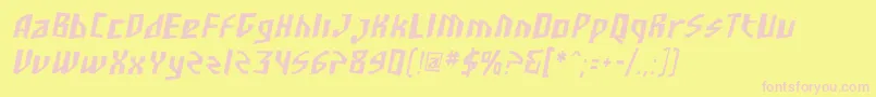 SfjunkculturecondensedObli Font – Pink Fonts on Yellow Background