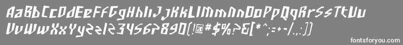 フォントSfjunkculturecondensedObli – 灰色の背景に白い文字