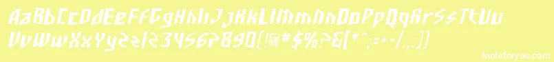 SfjunkculturecondensedObli Font – White Fonts on Yellow Background