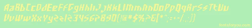 SfjunkculturecondensedObli Font – Yellow Fonts on Green Background