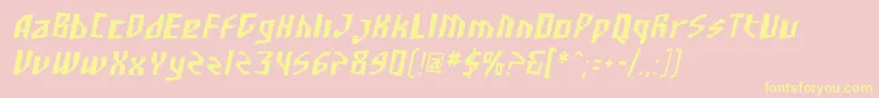 SfjunkculturecondensedObli Font – Yellow Fonts on Pink Background
