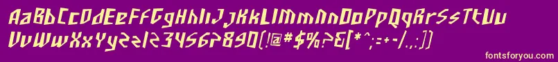 SfjunkculturecondensedObli Font – Yellow Fonts on Purple Background