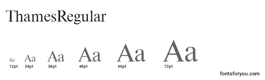 ThamesRegular Font Sizes
