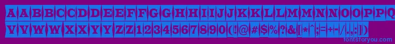 ATrianglercmfld-fontti – siniset fontit violetilla taustalla