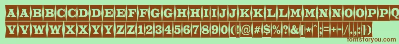 ATrianglercmfld-fontti – ruskeat fontit vihreällä taustalla