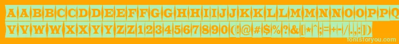 ATrianglercmfld Font – Green Fonts on Orange Background