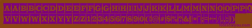 ATrianglercmfld-Schriftart – Violette Schriften auf braunem Hintergrund