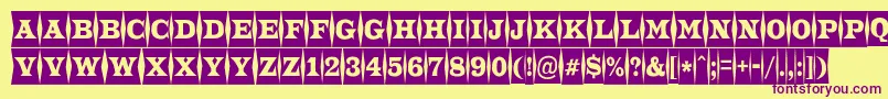 フォントATrianglercmfld – 紫色のフォント、黄色の背景