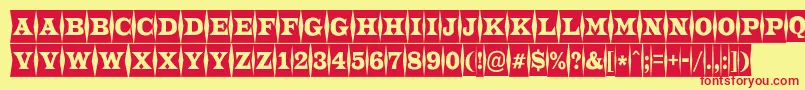 ATrianglercmfld-fontti – punaiset fontit keltaisella taustalla