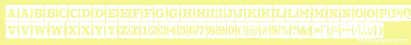 ATrianglercmfld-fontti – valkoiset fontit keltaisella taustalla