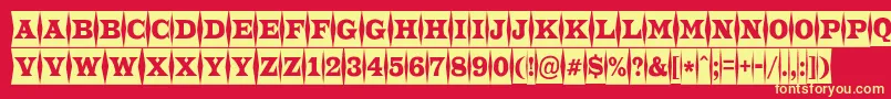 ATrianglercmfld-fontti – keltaiset fontit punaisella taustalla