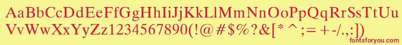 MicrotiempoNormal Font – Red Fonts on Yellow Background
