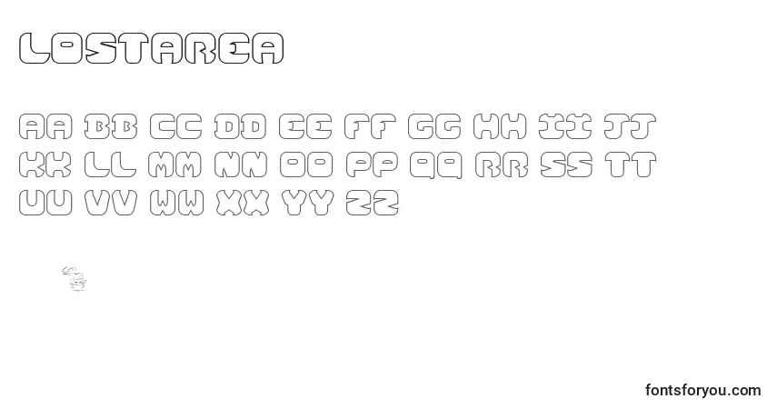 Czcionka Lostarea – alfabet, cyfry, specjalne znaki