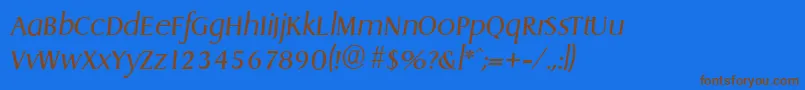 DragonserialLightItalic Font – Brown Fonts on Blue Background