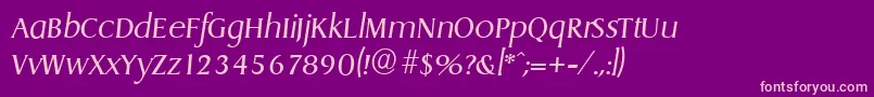 DragonserialLightItalic Font – Pink Fonts on Purple Background
