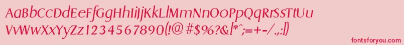 Weitere Informationen zur DragonserialLightItalic-Schriftart DragonserialLightItalic-Schriftart – Rote Schriften auf rosa Hintergrund