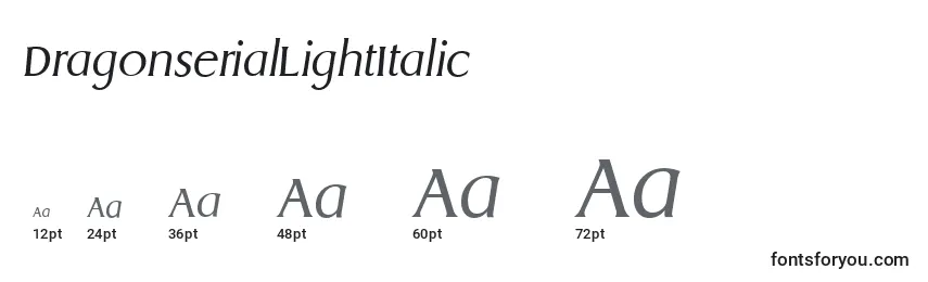DragonserialLightItalic Font Sizes
