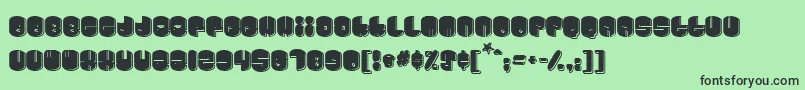 Cosmojun-fontti – mustat fontit vihreällä taustalla