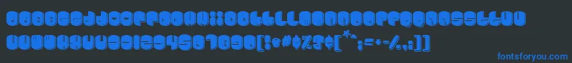 Cosmojun-fontti – siniset fontit mustalla taustalla