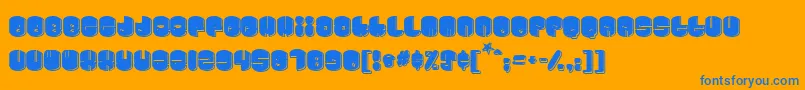 Cosmojun-fontti – siniset fontit oranssilla taustalla
