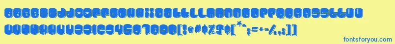 Cosmojun-fontti – siniset fontit keltaisella taustalla