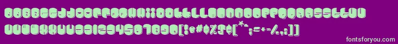 Cosmojun-fontti – vihreät fontit violetilla taustalla
