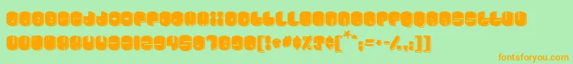 Cosmojun-fontti – oranssit fontit vihreällä taustalla