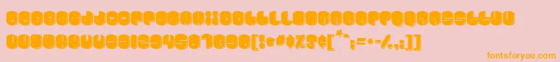 Cosmojun-Schriftart – Orangefarbene Schriften auf rosa Hintergrund