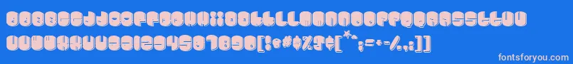 Cosmojun-fontti – vaaleanpunaiset fontit sinisellä taustalla