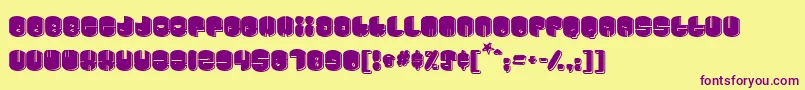 Шрифт Cosmojun – фиолетовые шрифты на жёлтом фоне