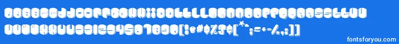 フォントCosmojun – 青い背景に白い文字