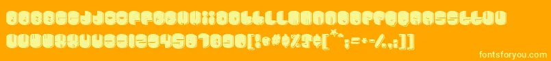 Cosmojun-Schriftart – Gelbe Schriften auf orangefarbenem Hintergrund