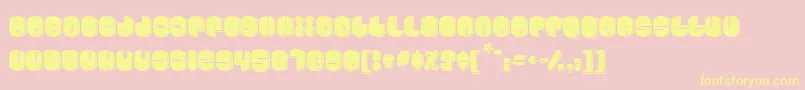 フォントCosmojun – 黄色のフォント、ピンクの背景