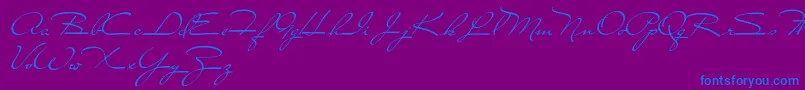 CloseToYou-Schriftart – Blaue Schriften auf violettem Hintergrund