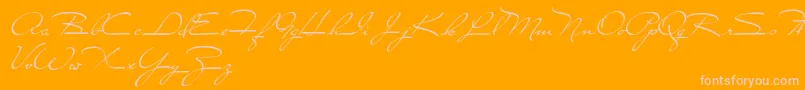 CloseToYou-Schriftart – Rosa Schriften auf orangefarbenem Hintergrund