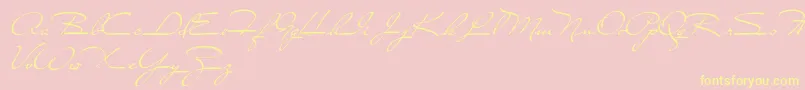 CloseToYou-Schriftart – Gelbe Schriften auf rosa Hintergrund